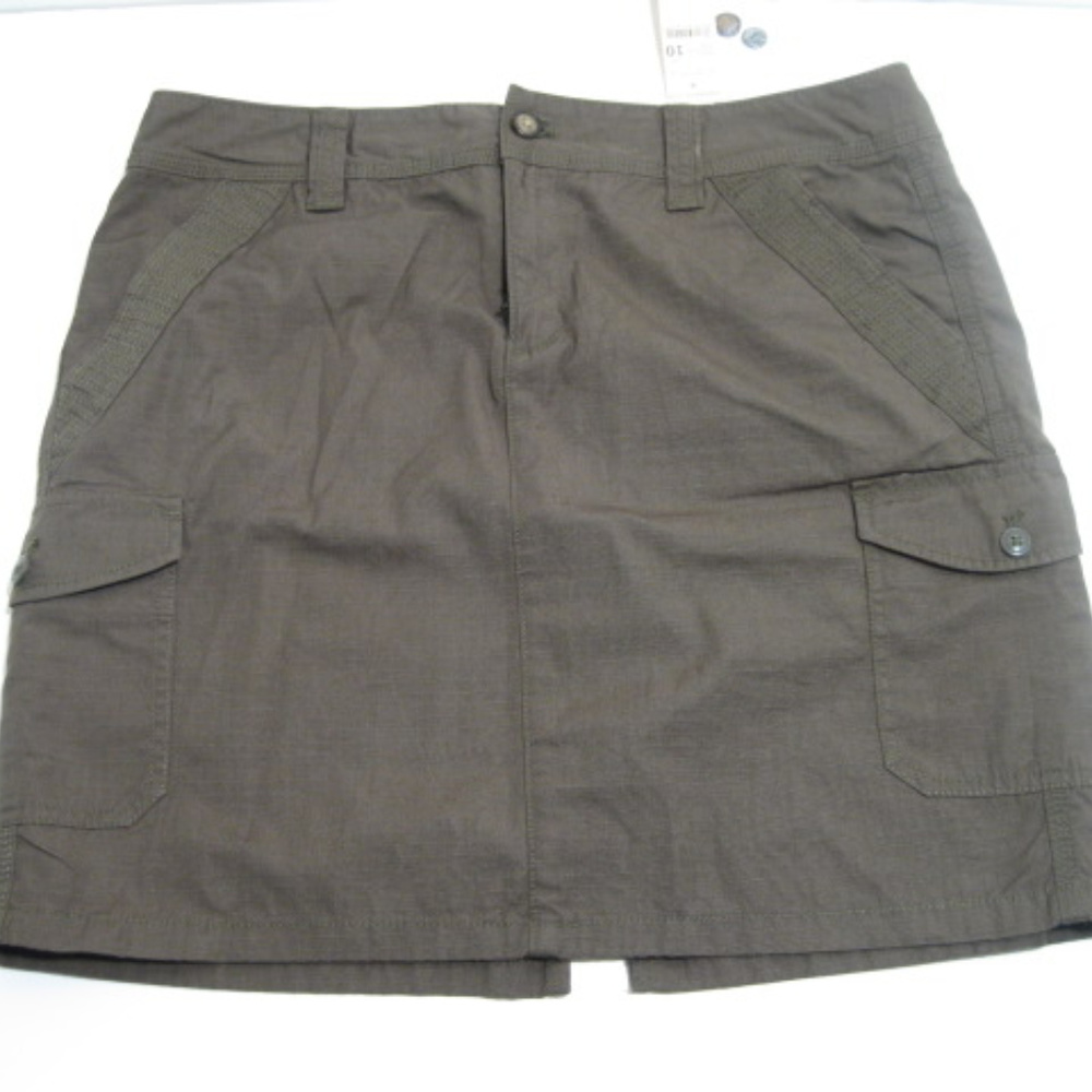 Eddie Bauer Dk Olive Cargo Skirt 10 NWT